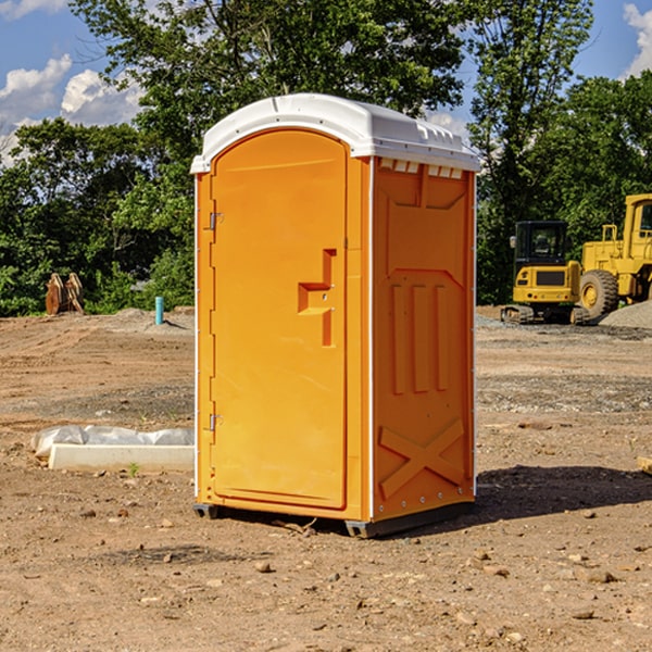 how often are the portable restrooms cleaned and serviced during a rental period in Lightfoot